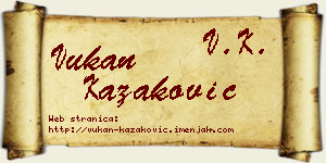 Vukan Kazaković vizit kartica